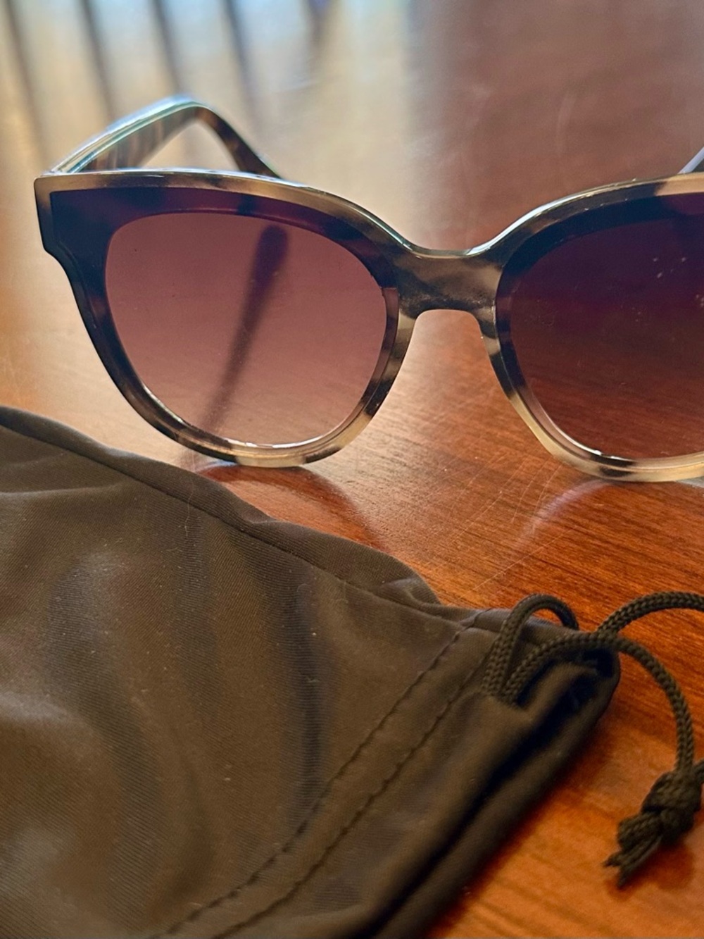 Lele Sadoughi Brown Tortoiseshell Gradient Sunglasses